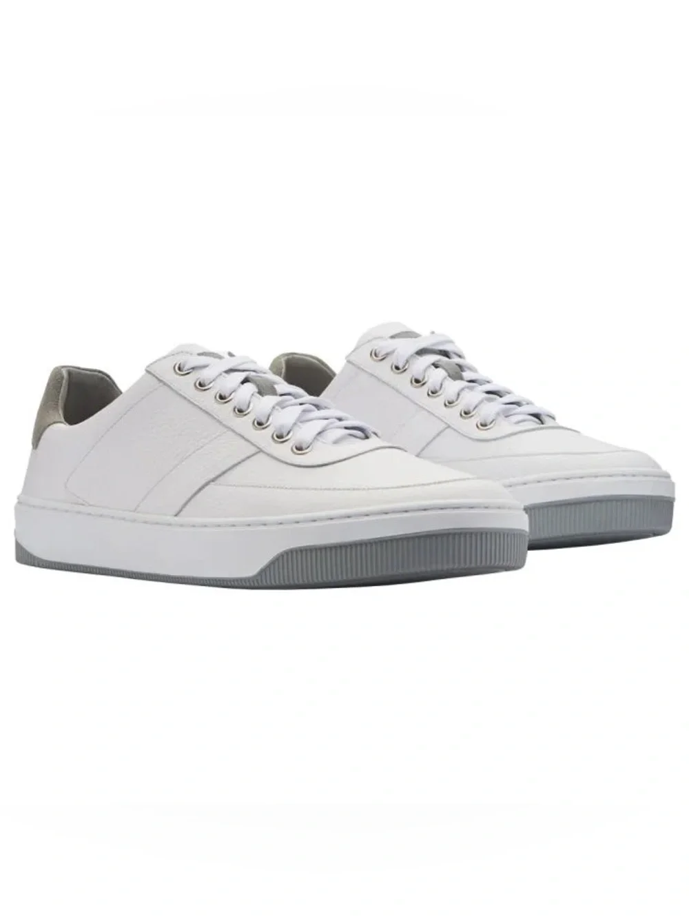 Peter Millar Collection Vantage Pebble Grain Leather White Sneakers Size 9M